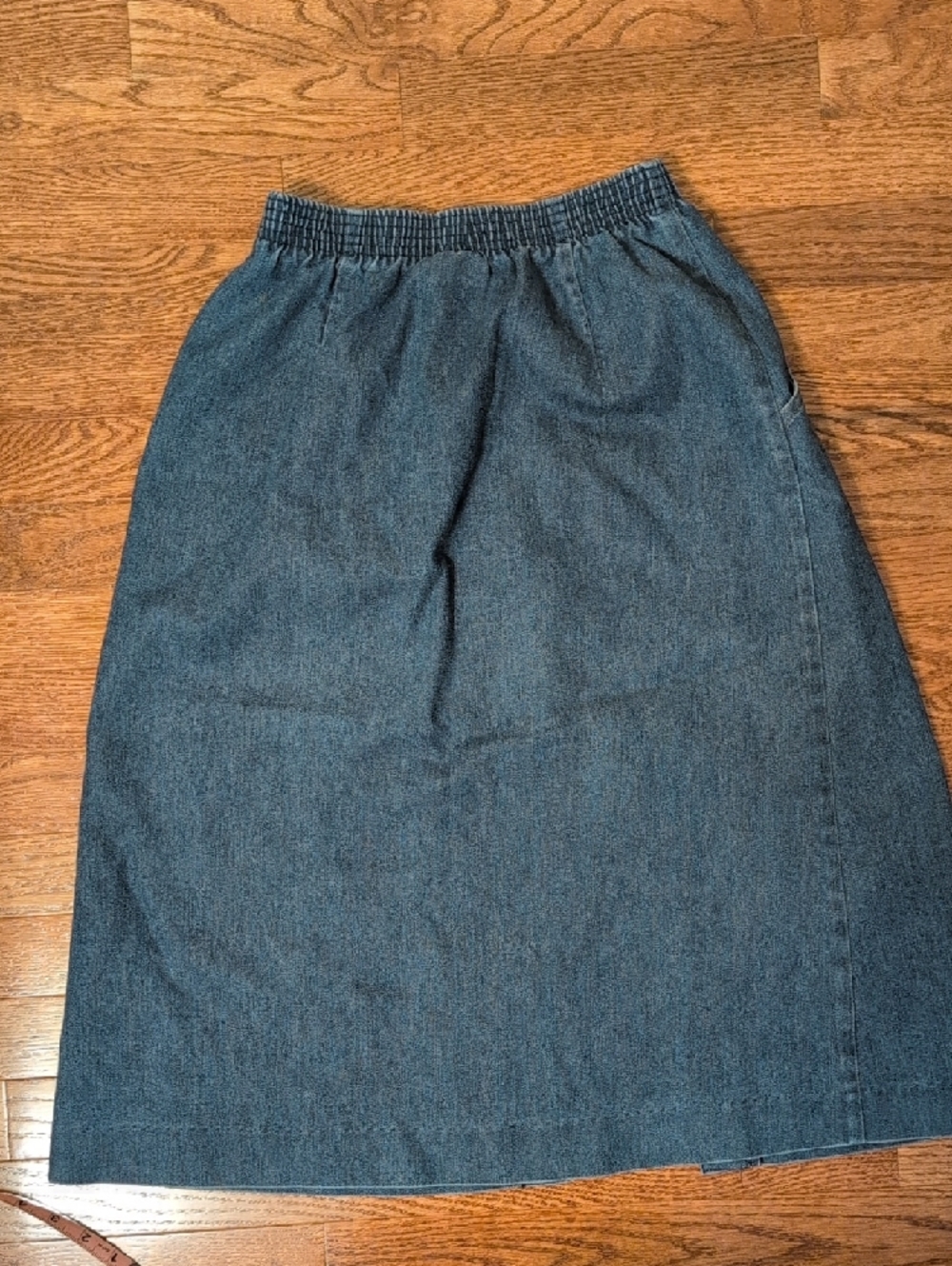 Koret Dark Blue Vintage Button-Front High Waisted Denim Midi Skirt - Picture 7 of 7